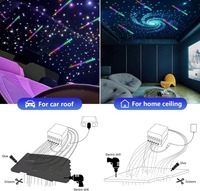 Kit de plafond étoilé à fibres optiques RGBW à 4 têtes avec contrôle par application et effet de météore filant pour toit de voiture