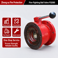 Vanne à boisseau sphérique à bride série FQS80 avec poignée manuelle pour système de protection des conduites industrielles et de canons à eau incendie