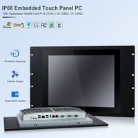 Panel de 15 pulgadas todo en uno, PC montado en la pared, pantalla táctil IP66, 12th I3 I5 I7, ventana Linux personalizada, accesorios de computadora industrial