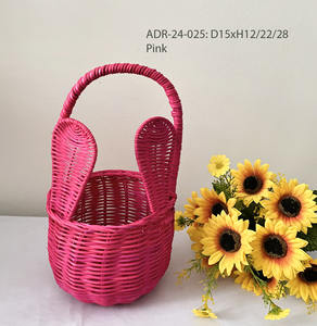 Cestas de dulces en forma de conejito personalizables de Vietnam, ratán Natural tejido a mano para aniversarios de boda, regalos de Pascua para niños - Product Image 4