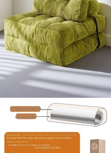 Sofá de Tela Suave Comprimido, Diván sin Estructura, Mueble Ahorrador de Espacio para Sala de Estar, Cómodo para Descansar - Product Image 2