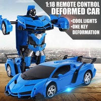 Coche RC Deportivo Transformable 2 en 1 a Escala 1/18, Robot Deformable con Control Remoto, Juguete para Niños, Regalo MENTORS