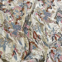 Base en velours avec cristal brodé tissu pour automne hiver Robe Robe coton veste gilet manteau lourd Floral brodé