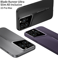 Coque de téléphone portable ultra-mince sensible à la peau pour iPhone 15 16 modèles gaine anti-chute lame guerrier gommage 14
