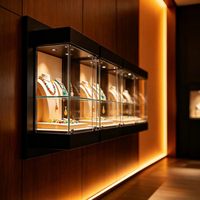 Vitrine de présentation de bijoux en verre, comptoir rectangulaire, vitrine de vente au détail, cadre noir pour exposition en magasin