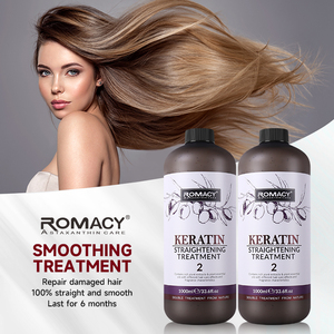 Romacy OEM 1000ml Mendukung Label Kustom Krim Pelurus Rambut Profesional Terbaik Kolagen Protein Keratin Murni Perawatan Rambut - Product Image 5