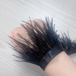 Pas cher couture bordeaux tissu ruban frange plumes d'autruche garniture pour bricolage artisanat vêtements robe Costume accessoire fête décor à la maison