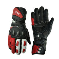 Gants de course moto personnalisés avec logo rouge et blanc, version longue, pour moto, motocross, unisexes, pour les voyages en plein air, à doigts entiers