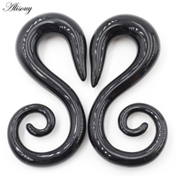 Alisouy Lot de 2 plugs et écarteurs d'oreille en acrylique spirale, forme corne de chèvre et spirale, type escargot, pour piercing corporel