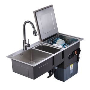 <span class=keywords><strong>Lave</strong></span>-vaisselle encastrable intelligent à triple bac en acier inoxydable brossé pour <span class=keywords><strong>cuisine</strong></span> de ferme, avec nettoyage ultrasonique - Product Image 3