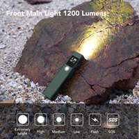 Lampe torche EDC multi-lumières 1200LM avec laser vert latéral, rechargeable Type-C, pour camping en extérieur - Vente en gros