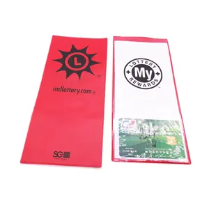 PVC özel boyutta logo renkli baskı yumuşak vinil piyango bilet cüzdan/plastik piyango bilet tutucu