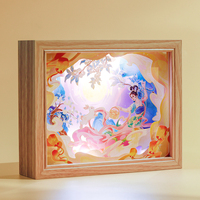 Lampe de sculpture en papier 3D durable, lumière de nuit LED à économie d'énergie pour un usage quotidien