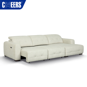 Sofá <span class=keywords><strong>Cama</strong></span> Reclinable Eléctrico MANWAH CHEERS, Sofá Seccional de Tela en Forma de L, Grupo de Sofás Reclinables con <span class=keywords><strong>Chaise</strong></span> Longue para Sala de Estar - Product Image 1