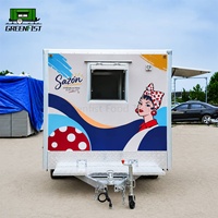 Remorque de boulangerie mobile Greenfist GF-S300 3m, structure en acier inoxydable, réfrigérateur en verre, capacité personnalisable, résistante à la rouille