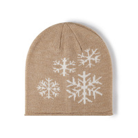 Bonnet en tricot doux et chaud, chapeau de Noël mignon pour les sorties de ski, vêtements décontractés d'extérieur, bonnet d'hiver unisexe à flocons de neige OEM/ODM