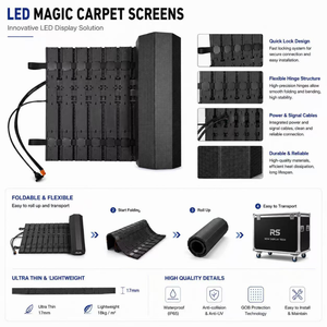 Écran de sol interactif LED Magic Carpet 1000x2000mm, enroulable, intérieur, IP65, pour stands d'exposition, événements, jeux interactifs - Product Image 3