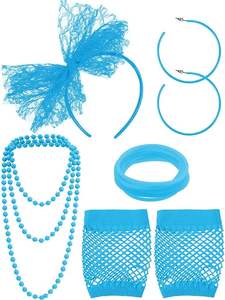 DAMAI, accesorios <span class=keywords><strong>de</strong></span> fiesta <span class=keywords><strong>de</strong></span> graduación con tema <span class=keywords><strong>de</strong></span> neón, <span class=keywords><strong>bandas</strong></span> para el cabello <span class=keywords><strong>de</strong></span> encaje, pendientes, collar, pulsera, guantes <span class=keywords><strong>de</strong></span> red <span class=keywords><strong>de</strong></span> pesca, 5 Juegos para fiesta Retro <span class=keywords><strong>de</strong></span> <span class=keywords><strong>los</strong></span> 80 - Product Image 4