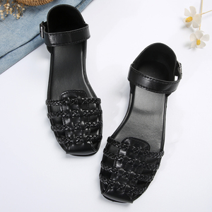 Summer Fashion One Line Buckle Flat Shoes Rubber Pu Material Women's Flat <b>Sandals</b> - Product Image 5