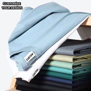 T-shirt en coton épais pour homme, personnalisable, style streetwear oversize, col rond, manches courtes, motif uni, style décontracté - Product Image 3