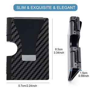 एक्स-वर्ल्ड स्लिम न्यूनतम एल्यूमीनियम धातु कार्ड धारक छोटे आकार का रफिड क्रेडिट कार्ड पासपोर्ट फोटो के लिए पैसे की क्लिप - Product Image 3