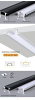 Profilé LED en alliage d'aluminium 17x7mm pour montage encastré, éclairage linéaire pour meubles de cuisine, bande lumineuse extrudée anodisée, garantie 5 ans