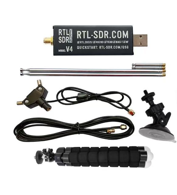RTL-SDR Blog V4 R828D RTL2832U 1PPM TCXO HF Bias Tee SMA Software Defined Radio with Dipole Antenna Kit