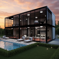 Villa préfabriquée de luxe écologique : Maison conteneur durable, empilable, en kit, détachable, moderne et modulaire