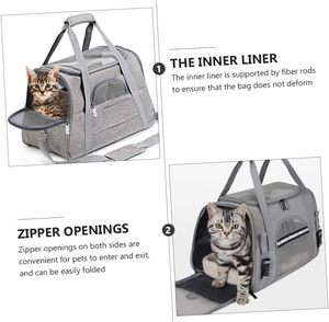 Foldable Nylon Pet Carrier Bag <b>Cat</b> and Dog <b>Backpack</b> with Zipper Closure Portable Breathable Rubber Mesh <b>Cat</b> Dog <b>Backpacks</b> - Product Image 5