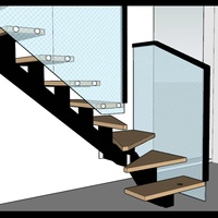 Escalier droit en verre VIKO de haute qualité, pratique pour la maison, style simple, facile à installer