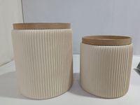 Bailey personnalisé avec pieds en bois pouf de rangement rond base en bois velours 1.5 pouces lot de 2 poufs pour salon