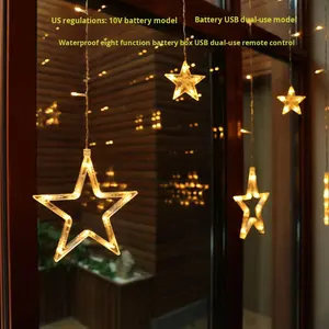 Guirlandes lumineuses LED en forme d'<span class=keywords><strong>étoile</strong></span> scintillante <span class=keywords><strong>de</strong></span> 2,5 m, rechargeables par USB, décoratives, étanches, <span class=keywords><strong>pour</strong></span> la vente en gros - Product Image 2