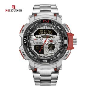 SKMEI Men's Dual Movement LED Luminous <b>Waterproof</b> Gold Quartz Wristwatch with Irregular Design Fashionable <b>Watch</b> - Product Image 5