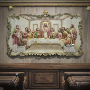 הסעודה האחרונה פסל שרף המולד המולד המולד hengsheng HS217520-8 עבור עיצוב חג המולד קיר אחסון שולחן מתנה - Product Image 2