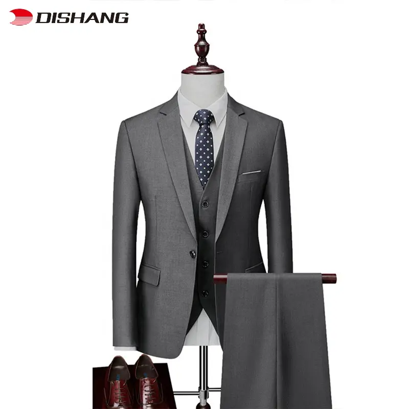 Wholesale custom Luxury Quality Business work Suit Single Breasted Suit Wedding Men Suits 3 pieces