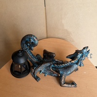 Lampe murale solaire en résine en forme de lézard, statue d'animal pour jardin, décoration extérieure