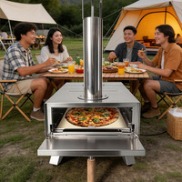 Four à pizza et barbecue commercial, à granulés de bois, écologique, en acier inoxydable, moderne, portable, prêt pour les fêtes en extérieur