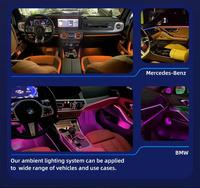 64 Farben Multi-Modus Schallgesteuerte RGB Dekorative Ambientebeleuchtung Auto Acryl-Lichtstreifen Armaturenbrett-Dekorationslampe 12V 36W