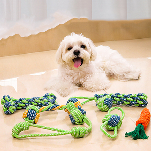 Jouet pour chien en corde de haute qualité aux couleurs vives, tressé, interactif, pour mâcher et tirer, pour l'entraînement et les jeux d'intérieur des animaux de compagnie - Product Image 1