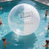Ballon gonflable transparent en PVC de 1m 2m 3m avec logo personnalisé Ballon de plage de volley-ball utilisable sur l'eau