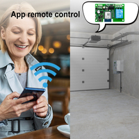 Module de commande de relais intelligent WiFi 1 canal pour moteur de porte de garage Tuya, compatible DC 85-250V avec minuterie, Alexa et Google Home