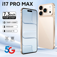 Teléfono I17 Pro Max con Batería de Gran Capacidad, Pantalla de 7.3 Pulgadas, Cámara de 108MP, Deca Core, Smartphone LTE de 16GB+1TB
