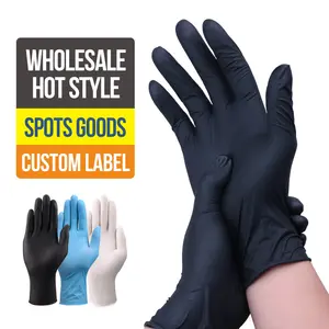 Sarung tangan nitril hitam rumah tangga, sarung tangan nitril sekali pakai kelas makanan gratis nitril sekali pakai