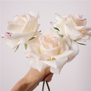 Wholesale Premium Real Touch Rose Short Branch 24cm Artificial Flowers Moisturizing for Wedding Home <b>Decoration</b> Valentine's Day - Product Image 2