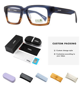 ユニセックススクエア厚BIOアセテート光学メガネフレーム新着高級ファッション男女兼用カスタムロゴ手作り - Product Image 4