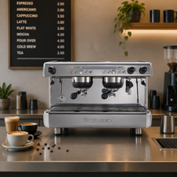 Nieuwe commerciële hoogwaardige desktop espresso koffiemachine met dubbele groep, 15 bar, semi-automatisch voor restaurants