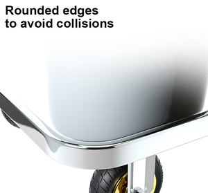 70*50CM Kleine RVS Platformkar met Stille Wielen, Opvouwbare Leuning voor Winkelen en Opslag, OEM Beschikbaar - Product Image 6