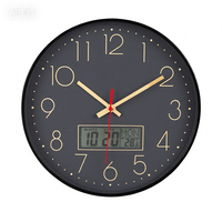 Horloge murale électronique multifonctionnelle, affichage de la température et de l'humidité, montre à quartz silencieuse, calendrier pour salon, horloge