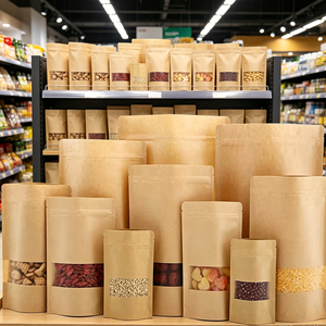 Sacchetto Stand-Up in PET+<span class=keywords><strong>AL</strong></span>+PE per Alimenti con Finestra Trasparente, Chiusura Zip Richiudibile, Stampa Rotocalco Personalizzata, Antiumidità per Snack, Caffè in Grani, Noci - Product Image 6
