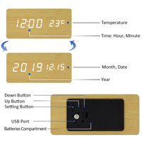 Reloj Despertador Inteligente Inalámbrico para Dormitorio con Carga, Regalo para Familiares, Reloj de Mesa Electrónico con Función de Despertador y Cargador, Precio Competitivo